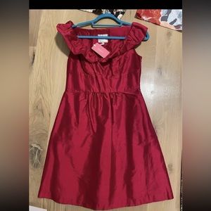 NWT Lula Kate Red Raw Silk Cocktail Dress Size 10